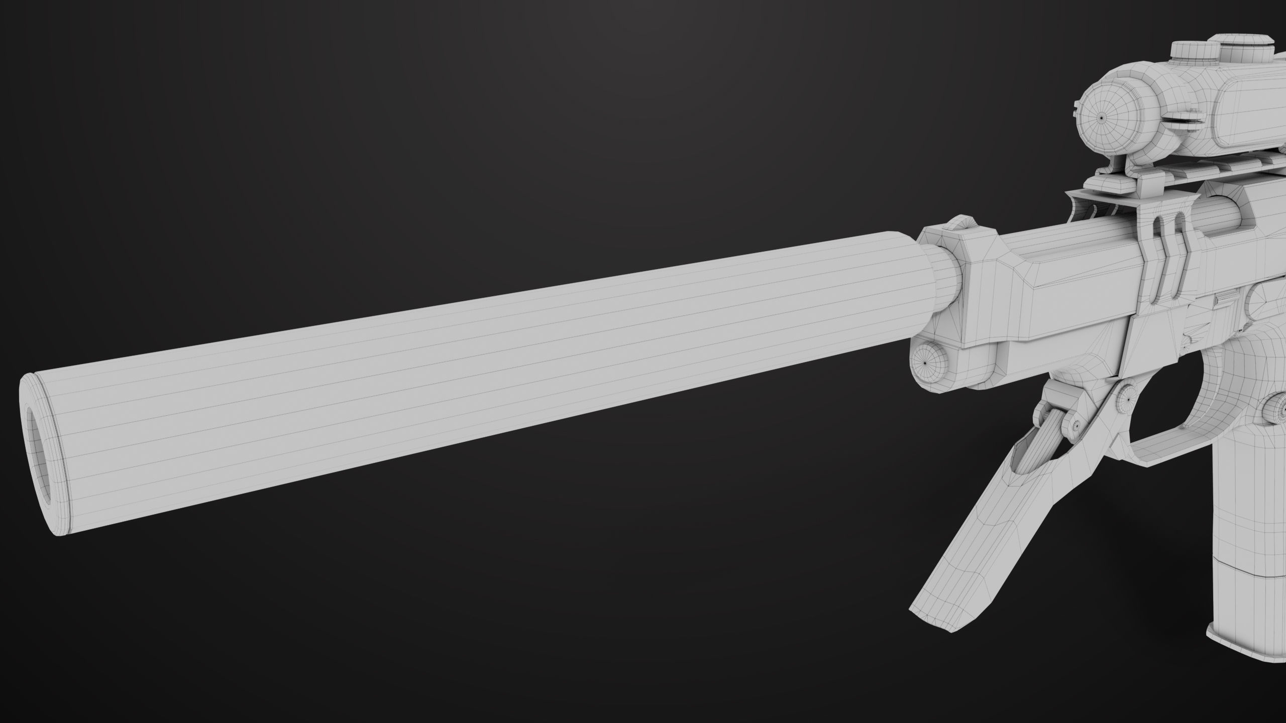 Pistol 08 Silver Generic All PBR UE Textures Included Low-poly 3D model_54