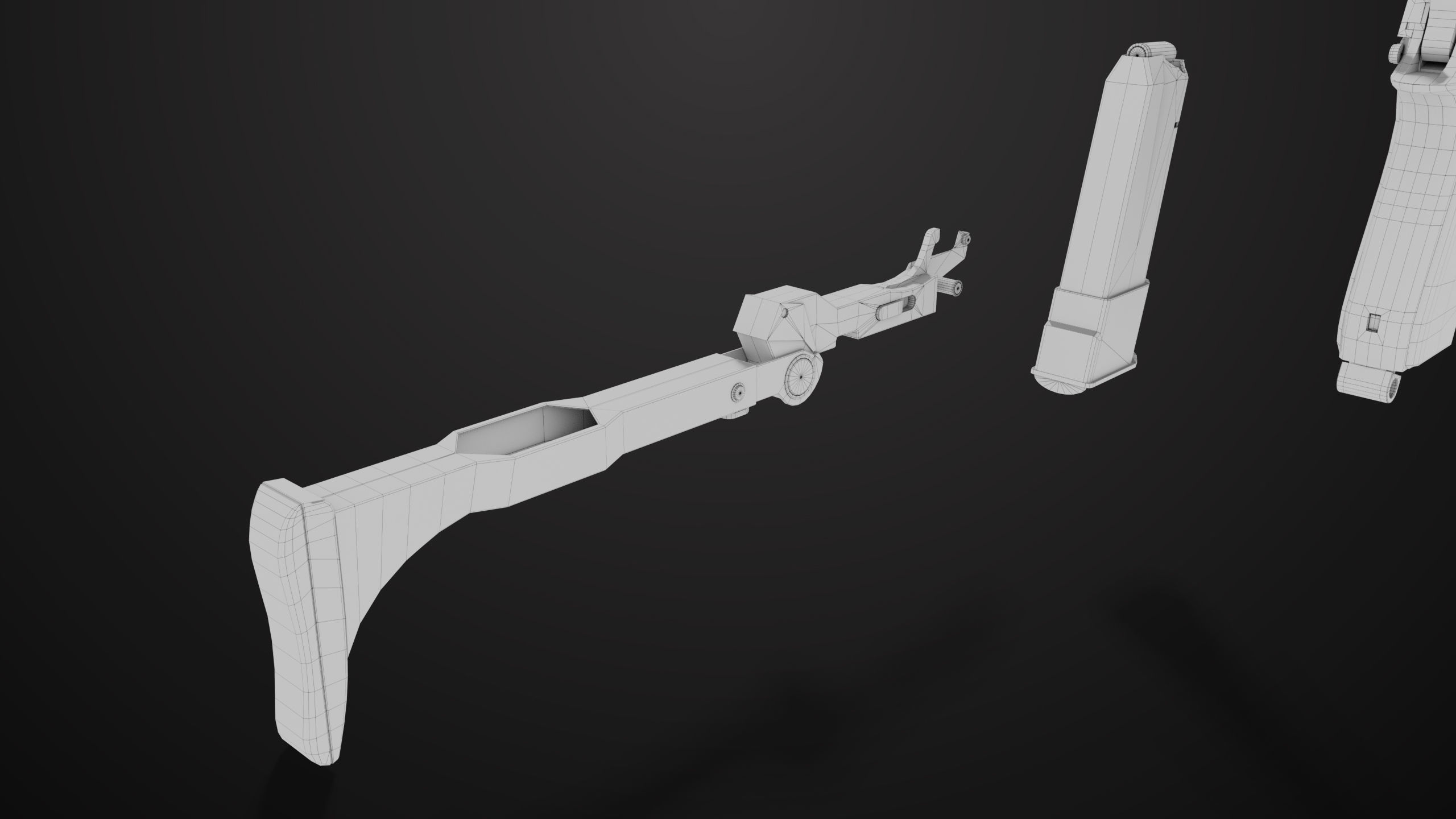 Pistol 08 Silver Generic All PBR UE Textures Included Low-poly 3D model_74