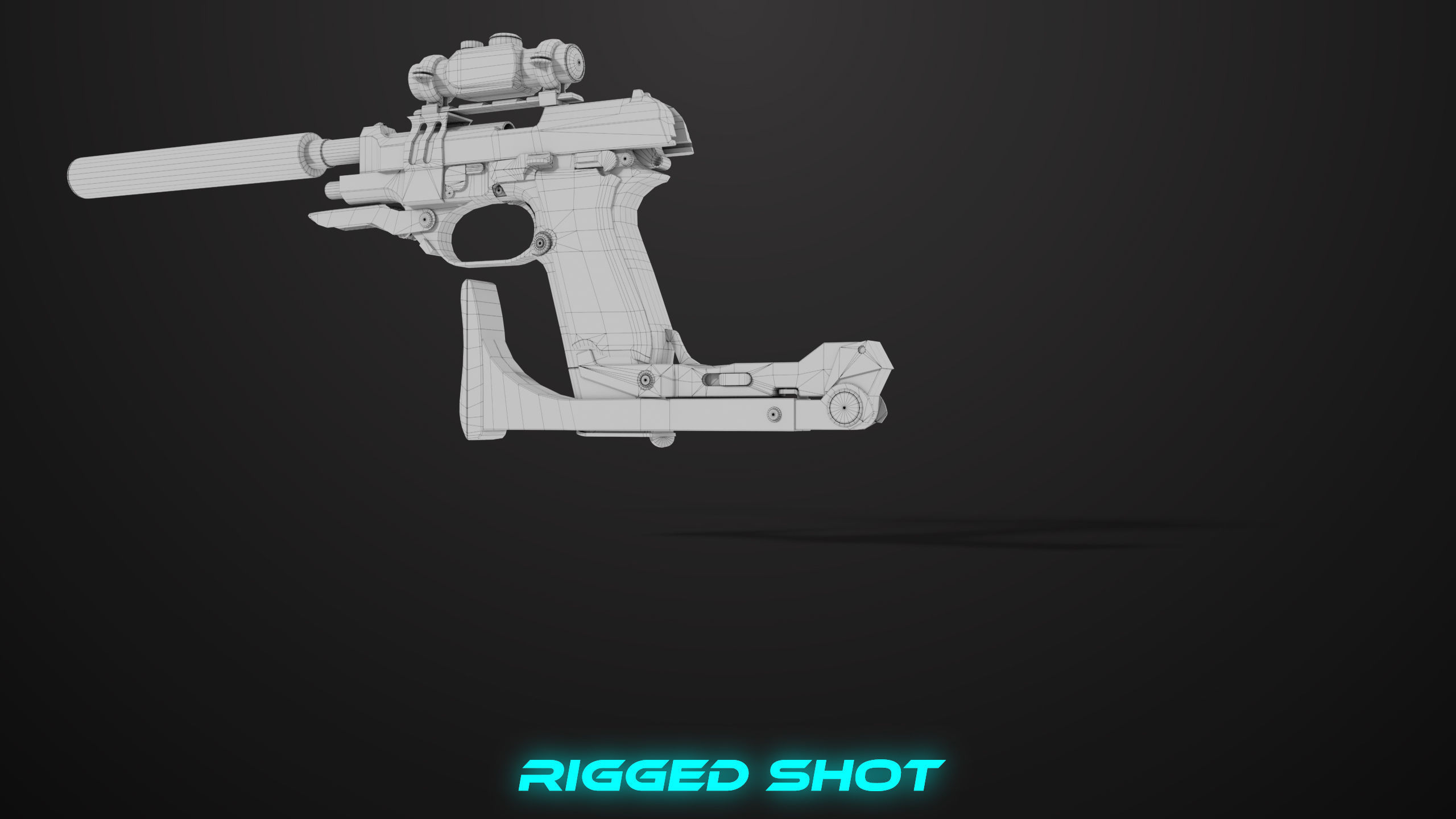 Pistol 08 Silver Generic All PBR UE Textures Included Low-poly 3D model_63