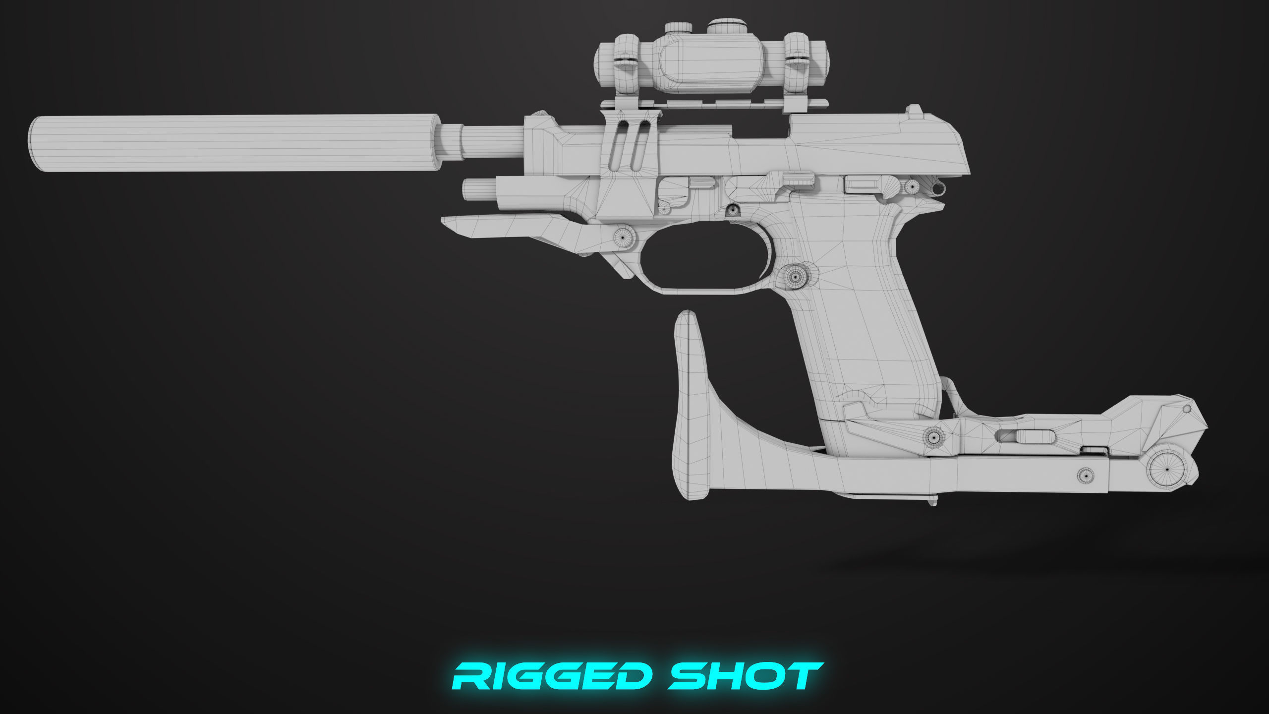 Pistol 08 Silver Generic All PBR UE Textures Included Low-poly 3D model_50