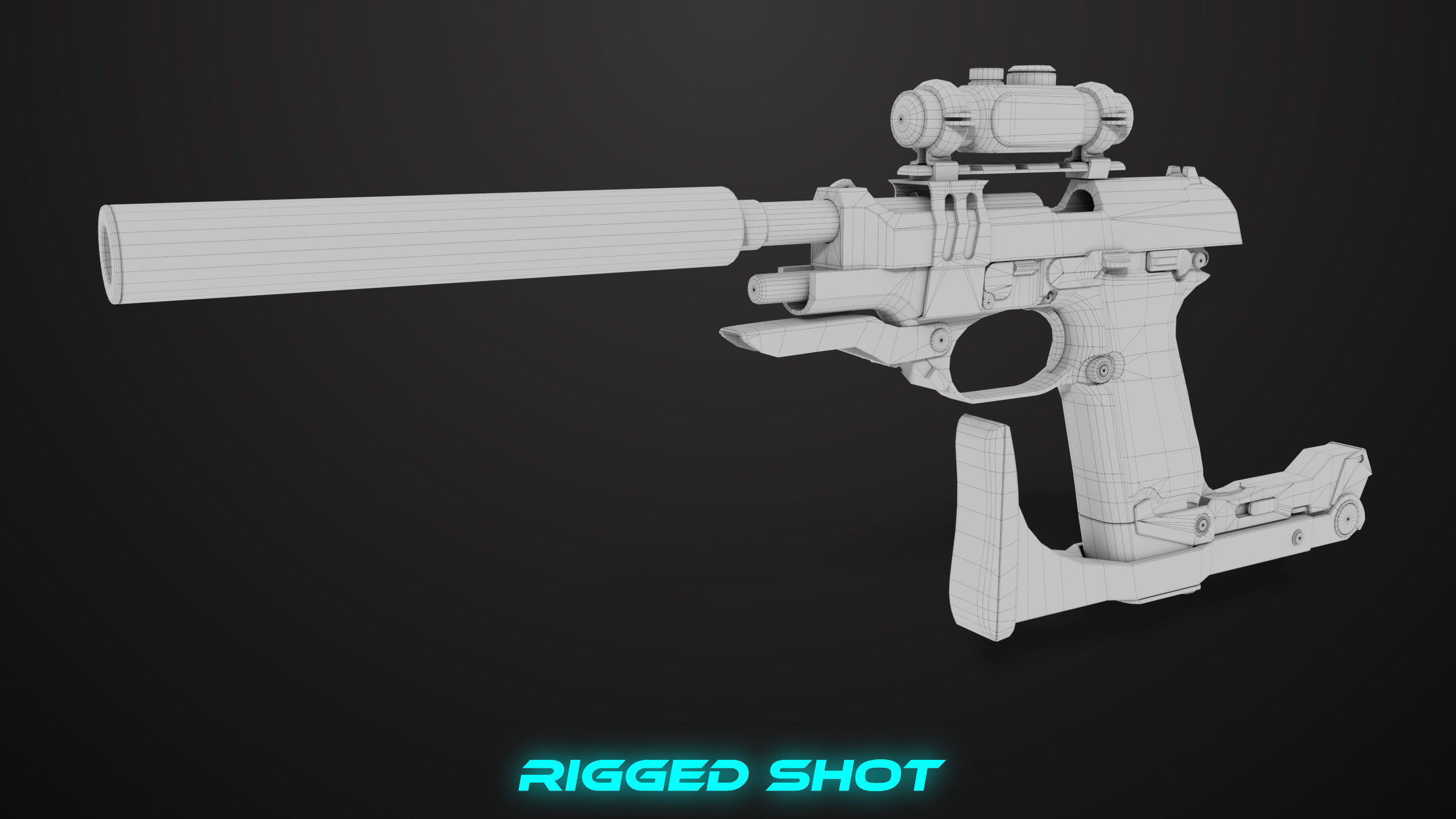 Pistol 08 Silver Generic All PBR UE Textures Included Low-poly 3D model_64