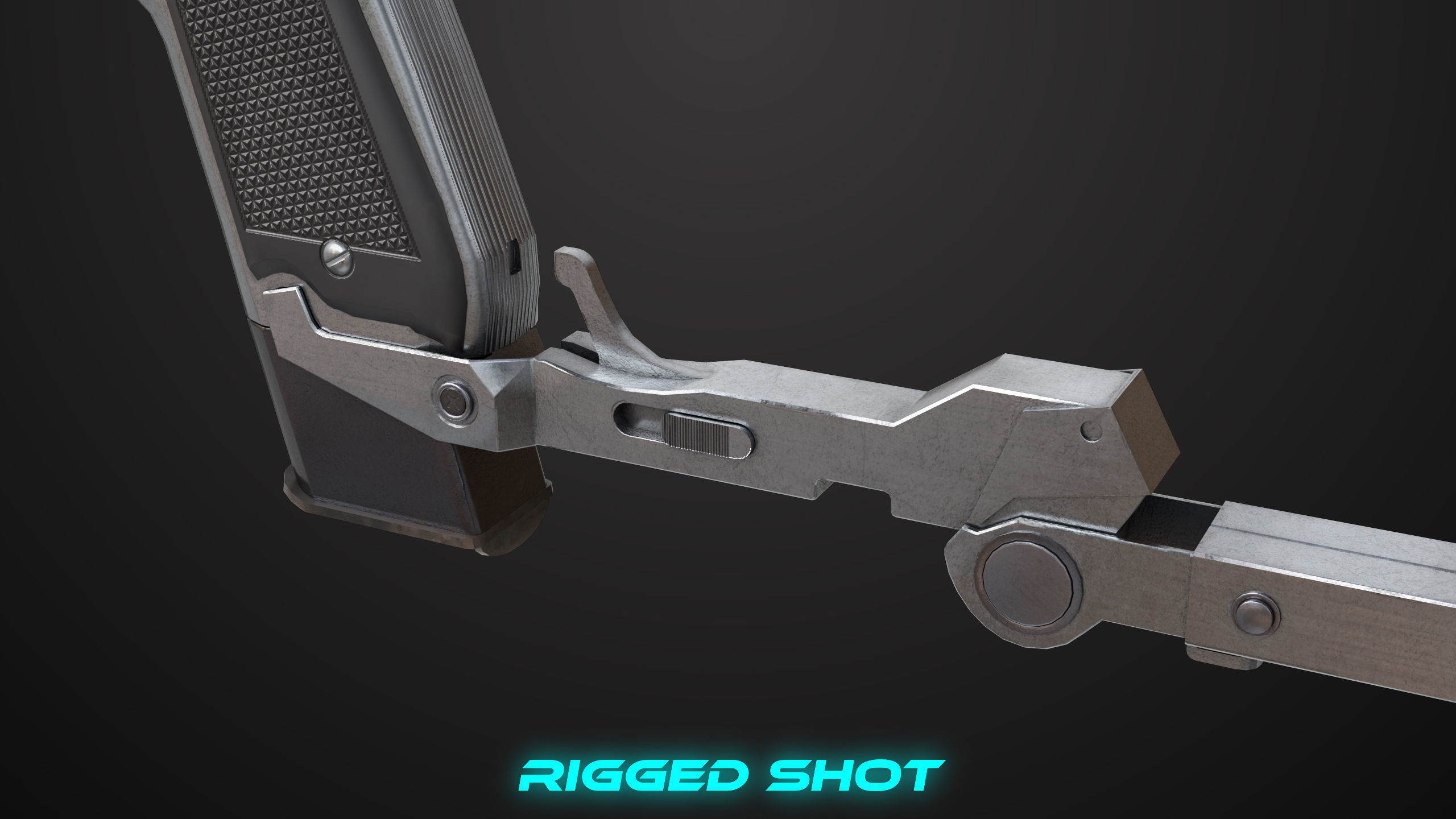 Pistol 08 Silver Generic All PBR UE Textures Included Low-poly 3D model_35