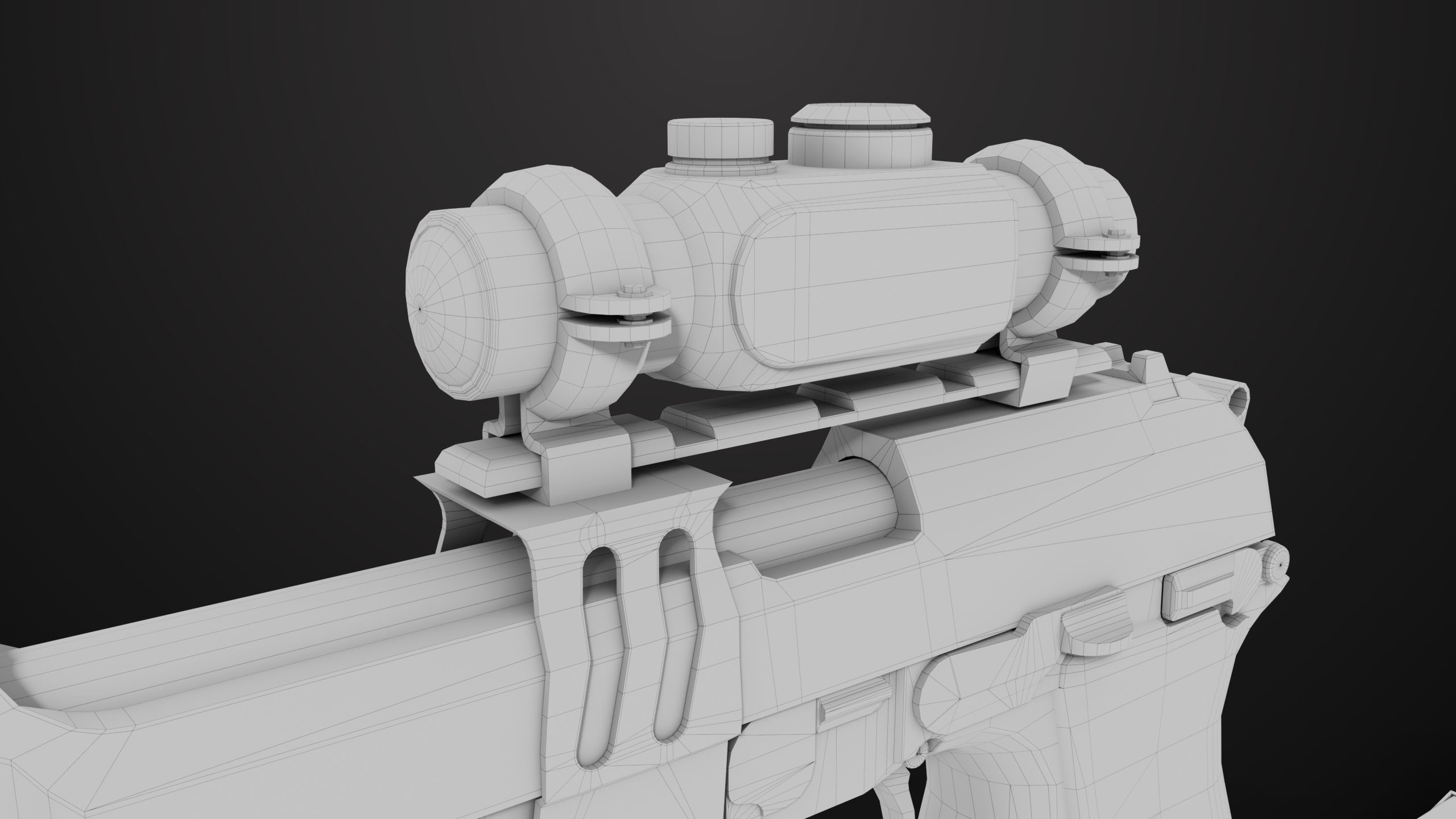 Pistol 08 Silver Generic All PBR UE Textures Included Low-poly 3D model_55