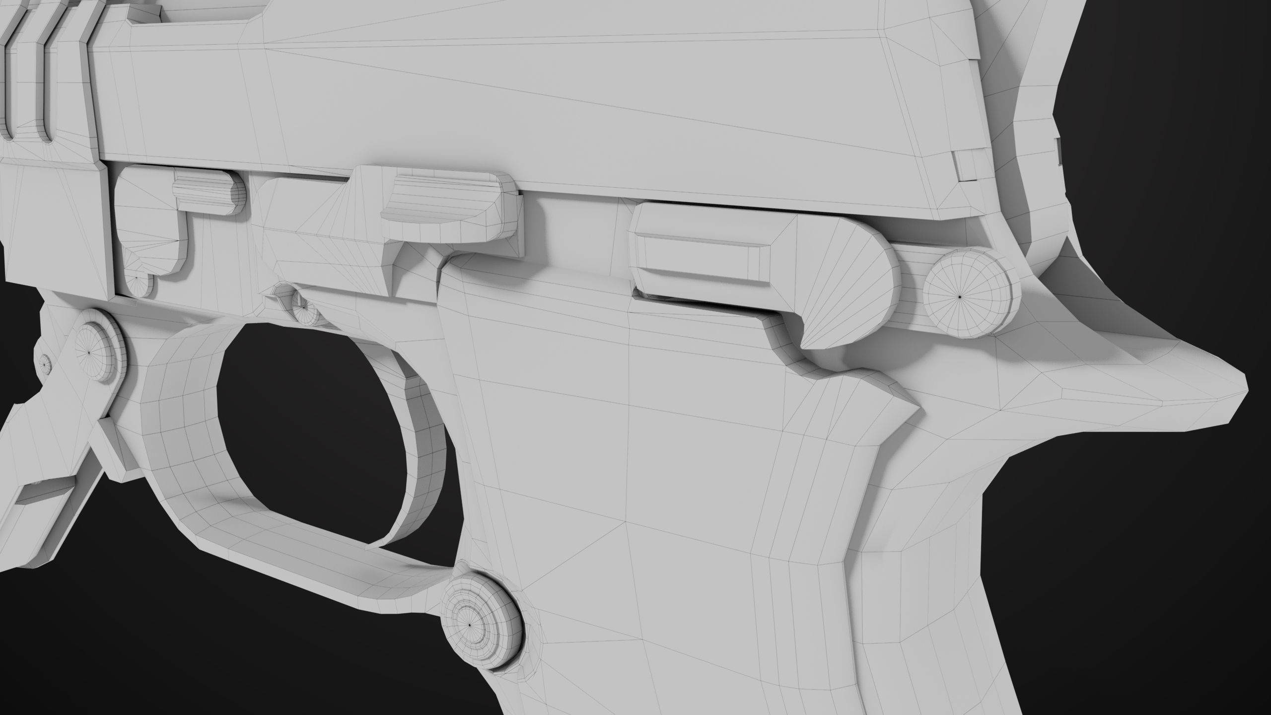 Pistol 08 Silver Generic All PBR UE Textures Included Low-poly 3D model_58