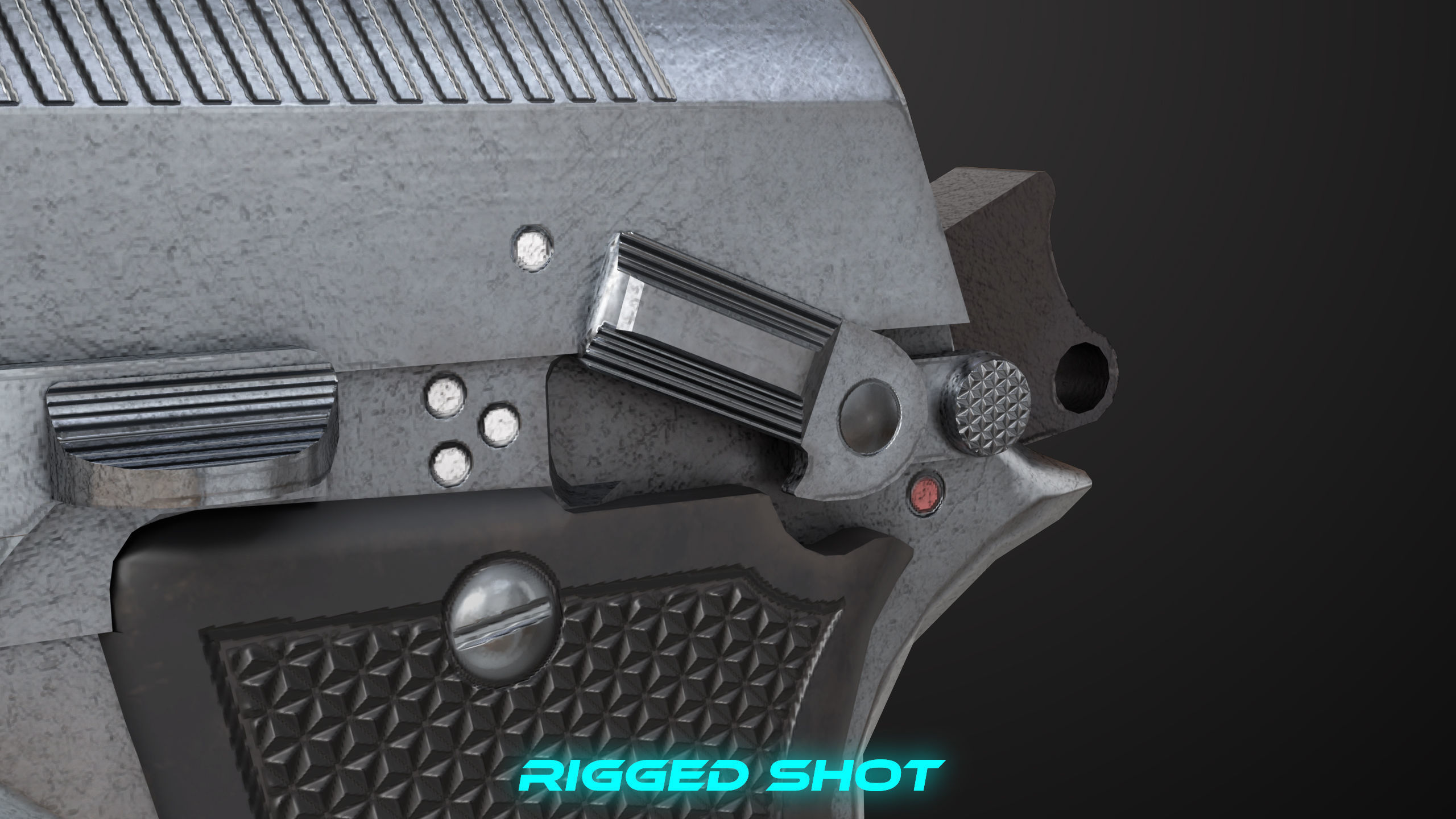Pistol 08 Silver Generic All PBR UE Textures Included Low-poly 3D model_33