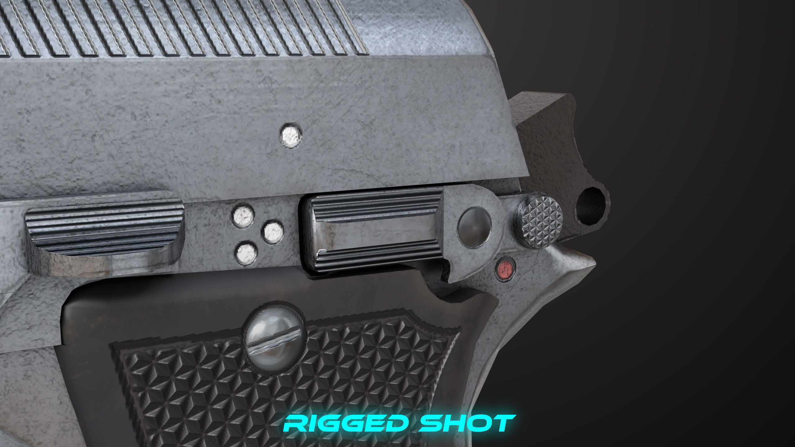 Pistol 08 Silver Generic All PBR UE Textures Included Low-poly 3D model_32