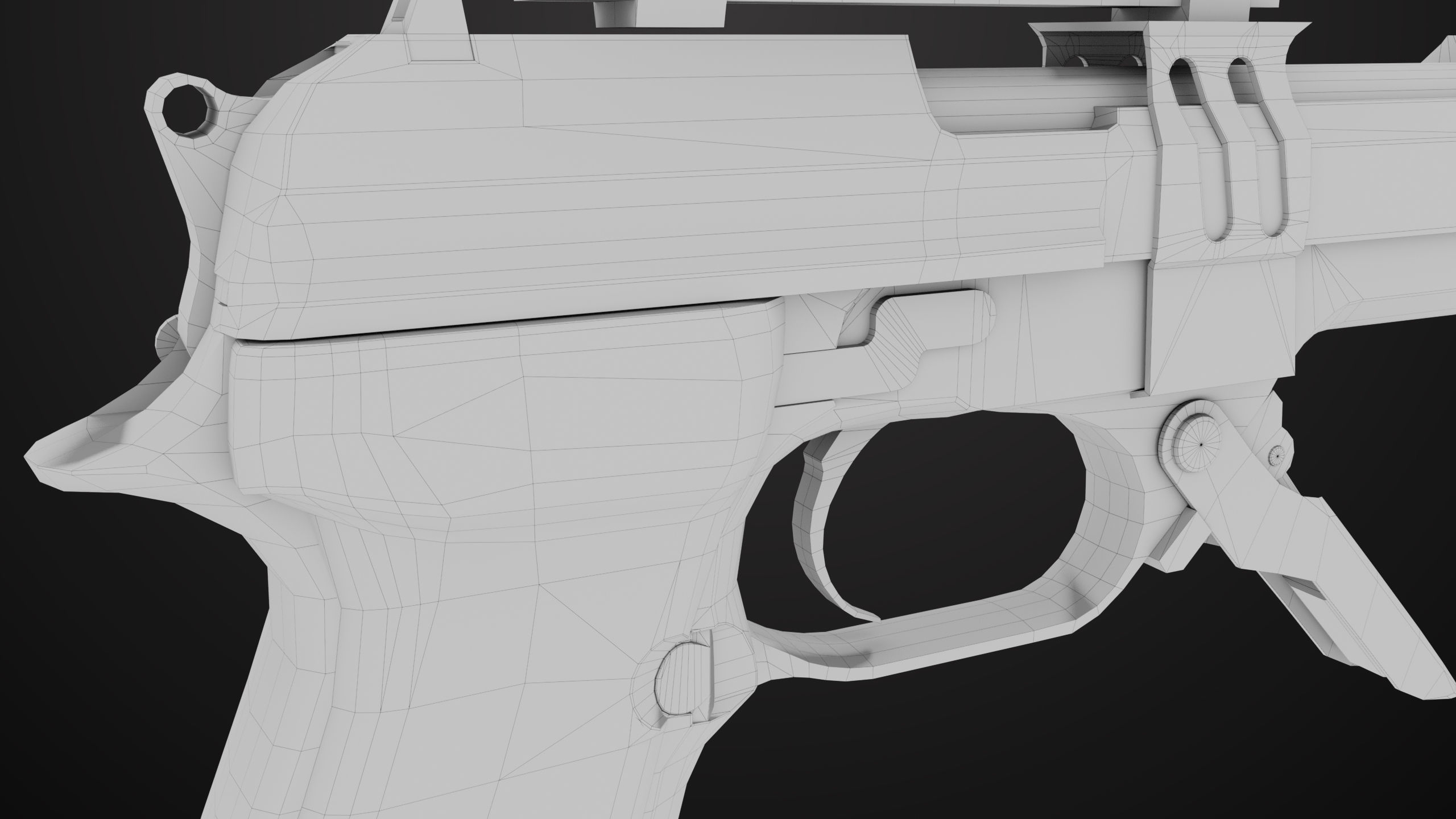 Pistol 08 Silver Generic All PBR UE Textures Included Low-poly 3D model_60