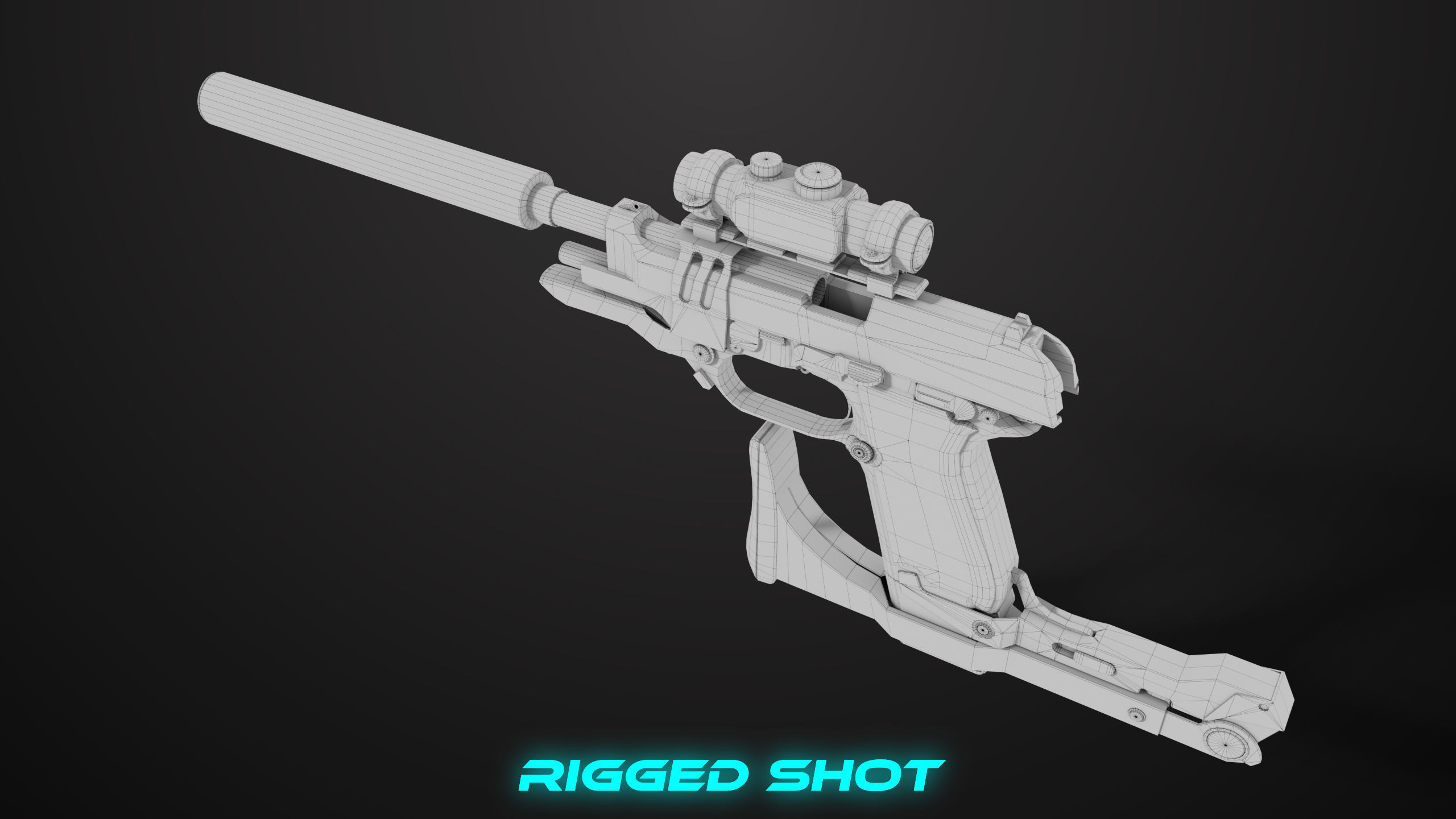 Pistol 08 Silver Generic All PBR UE Textures Included Low-poly 3D model_68