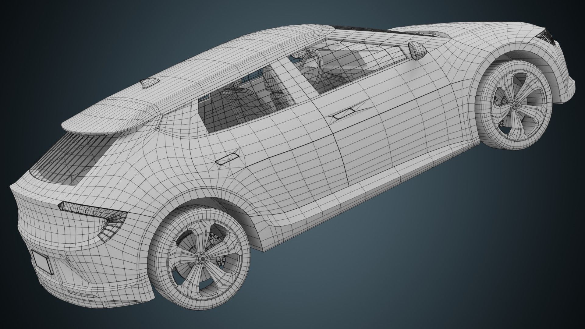 EV Car 01 Low-poly 3D model_6