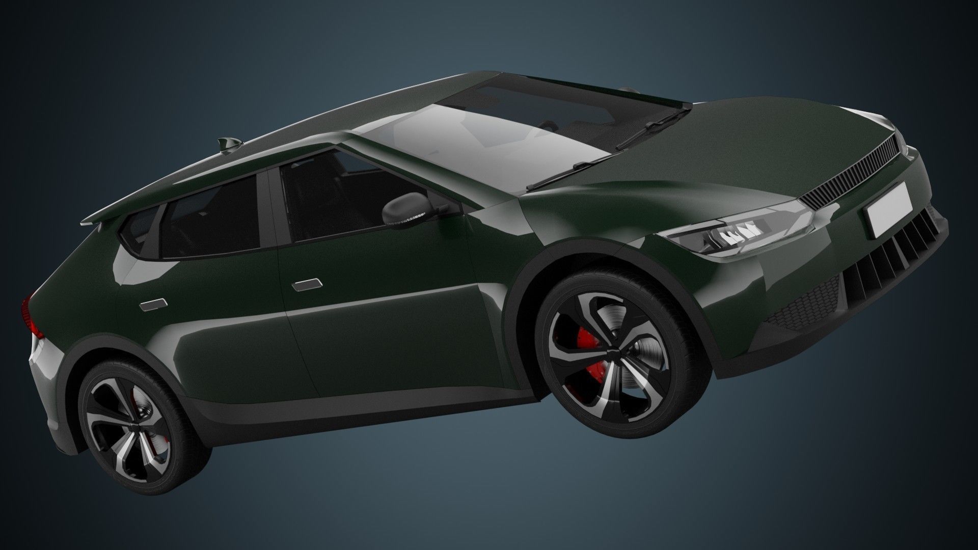 EV Car 01 Low-poly 3D model_1