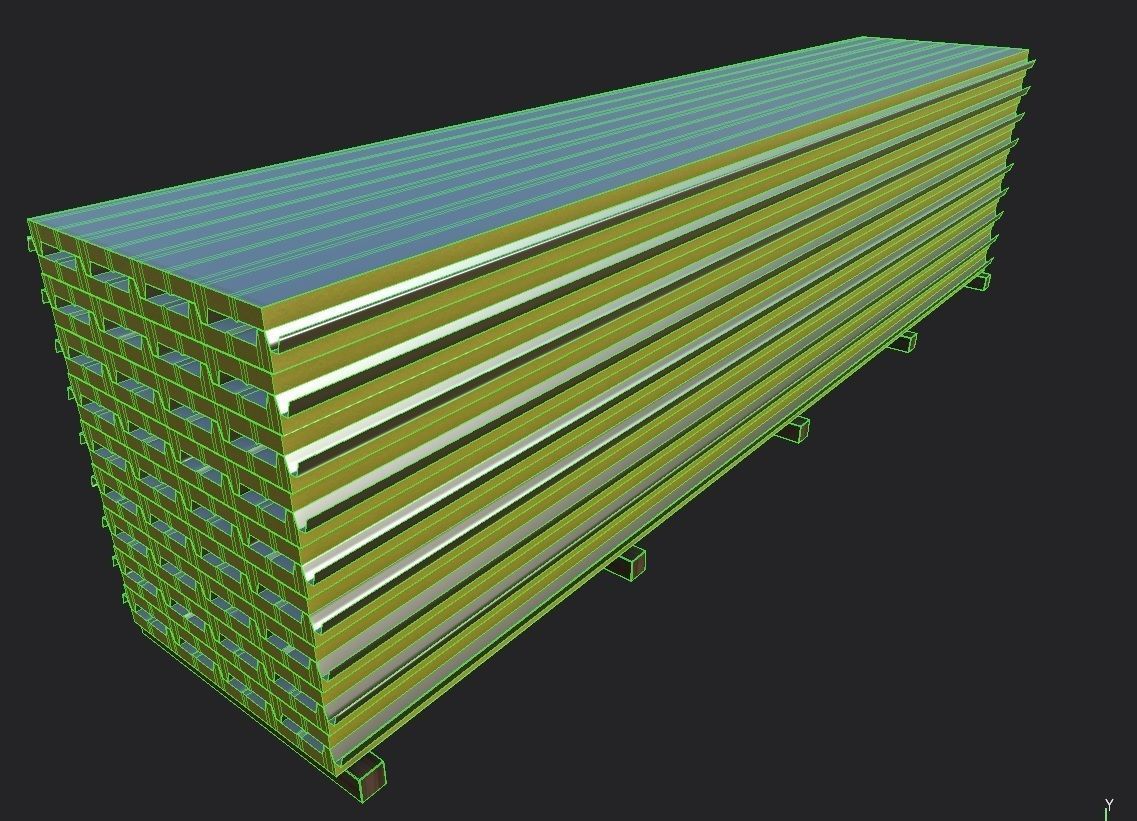 Roof Panel M01 Low-poly 3D model_1