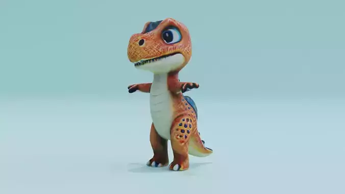 Dinosaur Character T-Pose Free low-poly 3D model