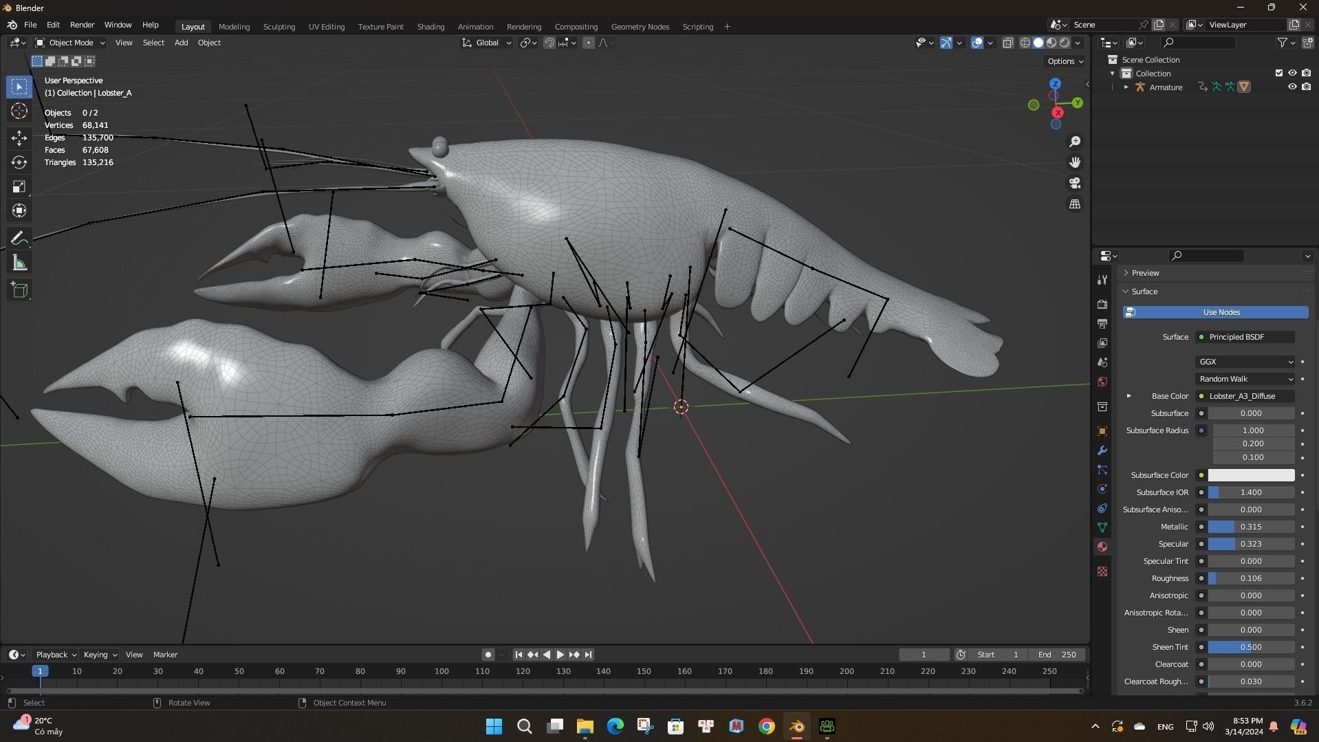 Lobster A3 3D model_15
