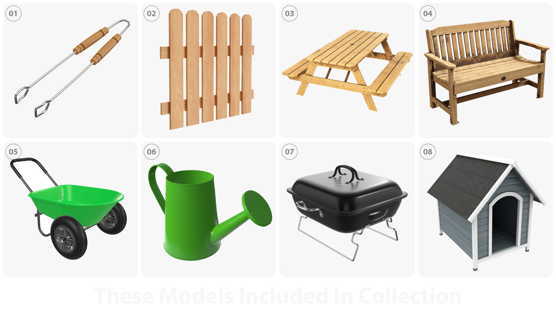 Private garden and backyard space 3D model_1