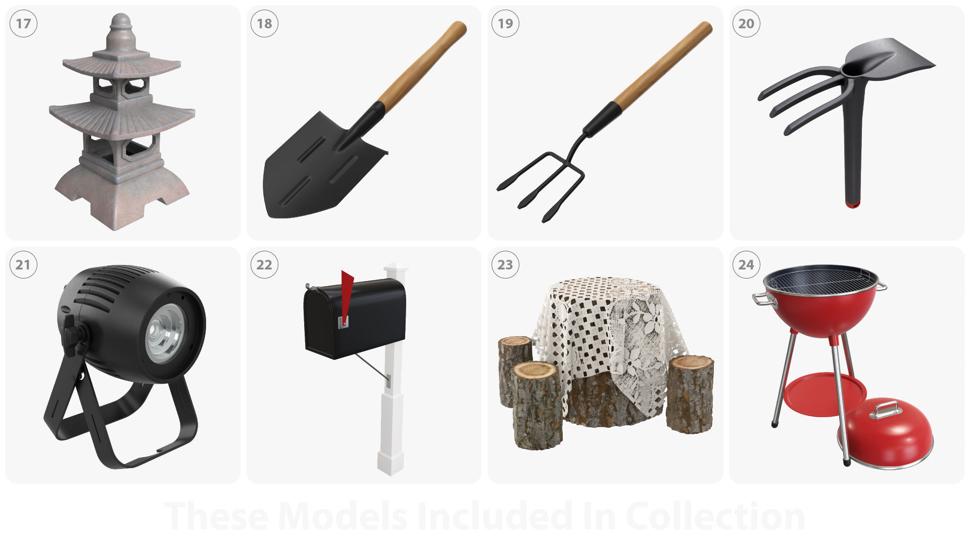 Private garden and backyard space 3D model_3