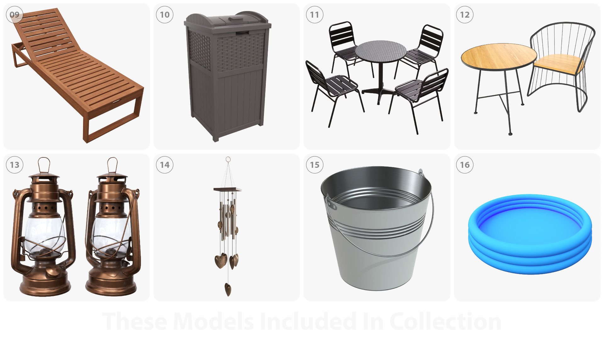 Private garden and backyard space 3D model_2