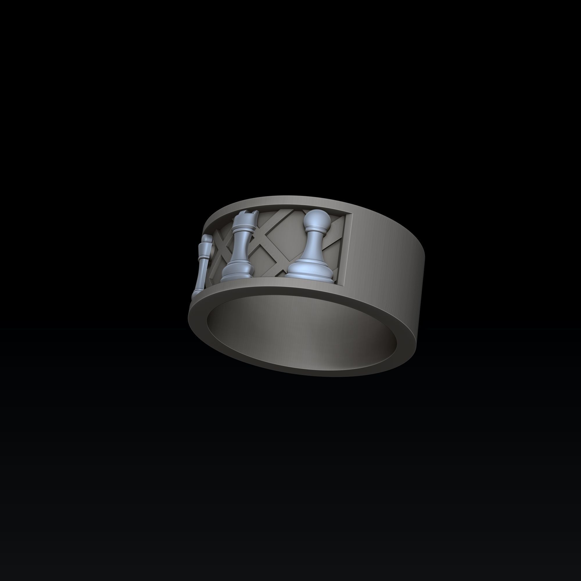 Jewelry Chess Ring With Enamel 3D print model_4