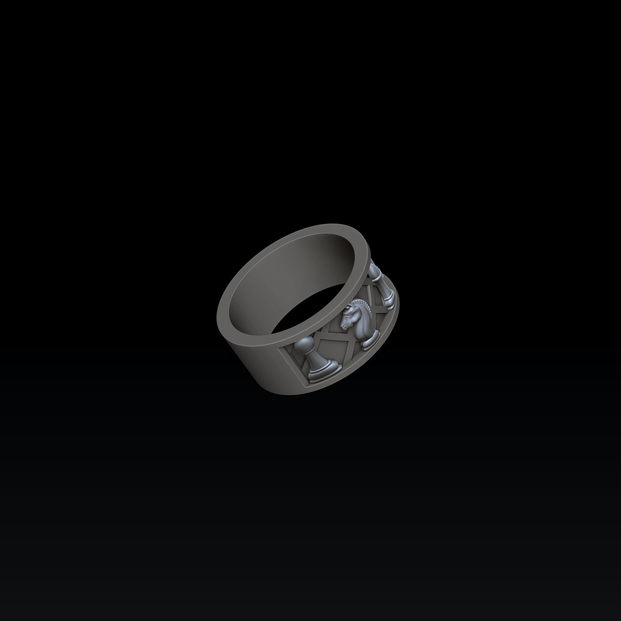 Jewelry Chess Ring With Enamel 3D print model_2