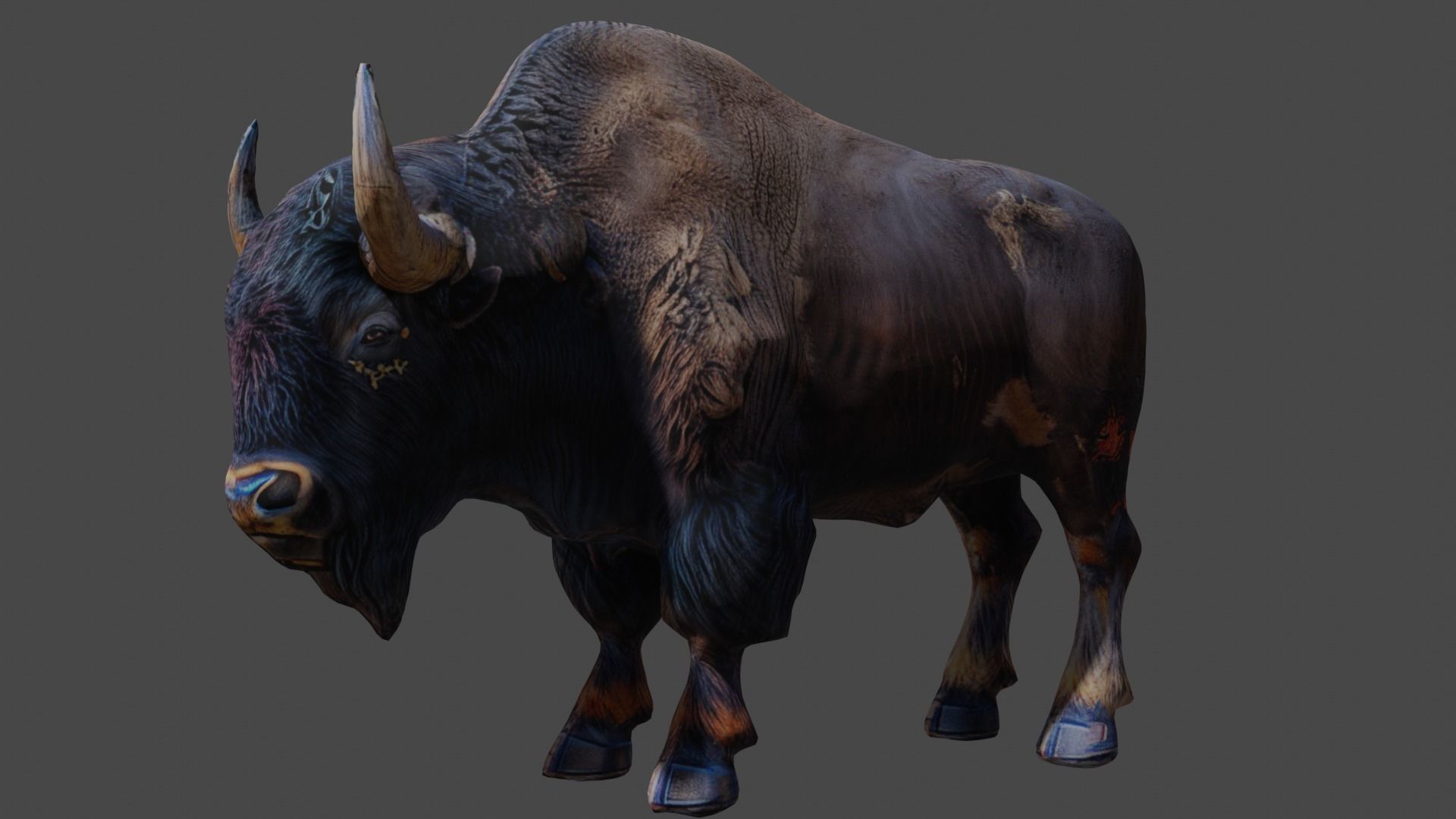 bison bull 3d free Free low-poly 3D model_1