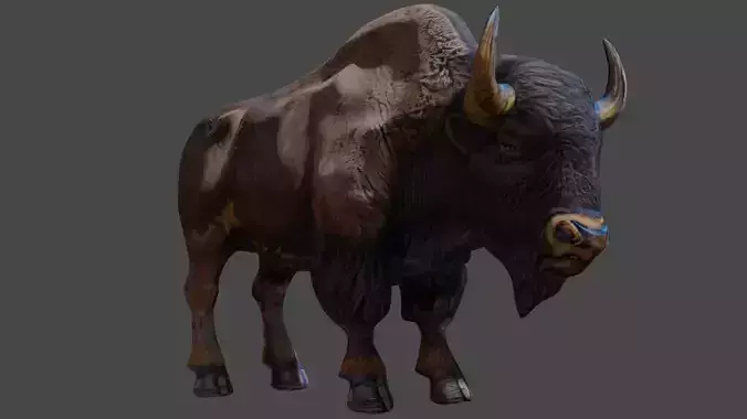 bison bull 3d free 