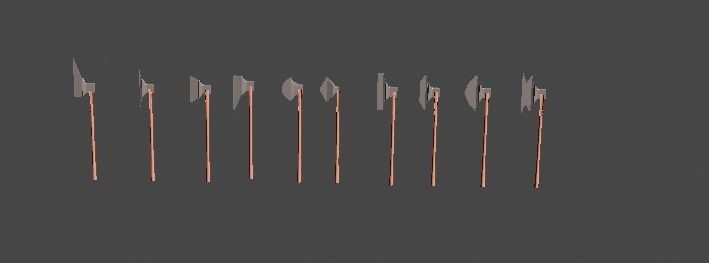 Battle Weapons  Collection Low-poly 3D model_9