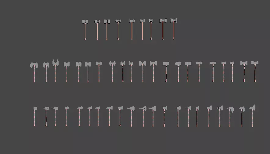 Battle Weapons  Collection Low-poly 3D model_0