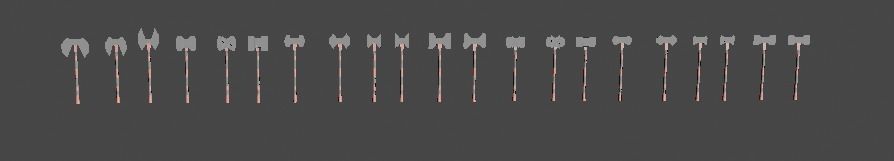 Battle Weapons  Collection Low-poly 3D model_3