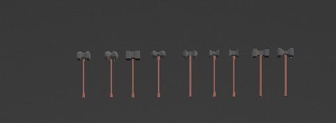 Battle Weapons  Collection Low-poly 3D model_8