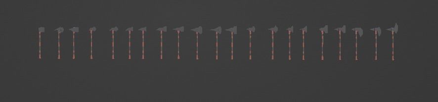 Battle Weapons  Collection Low-poly 3D model_5