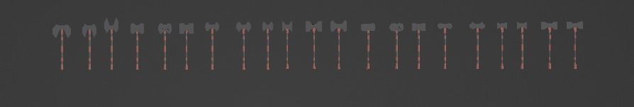 Battle Weapons  Collection Low-poly 3D model_7