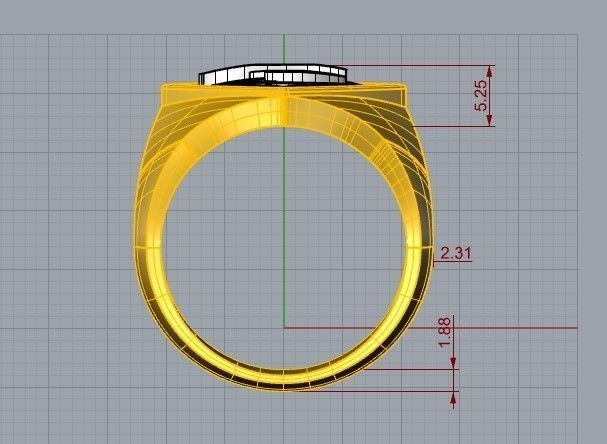 Super-Man Crest Ring 3D print model_6