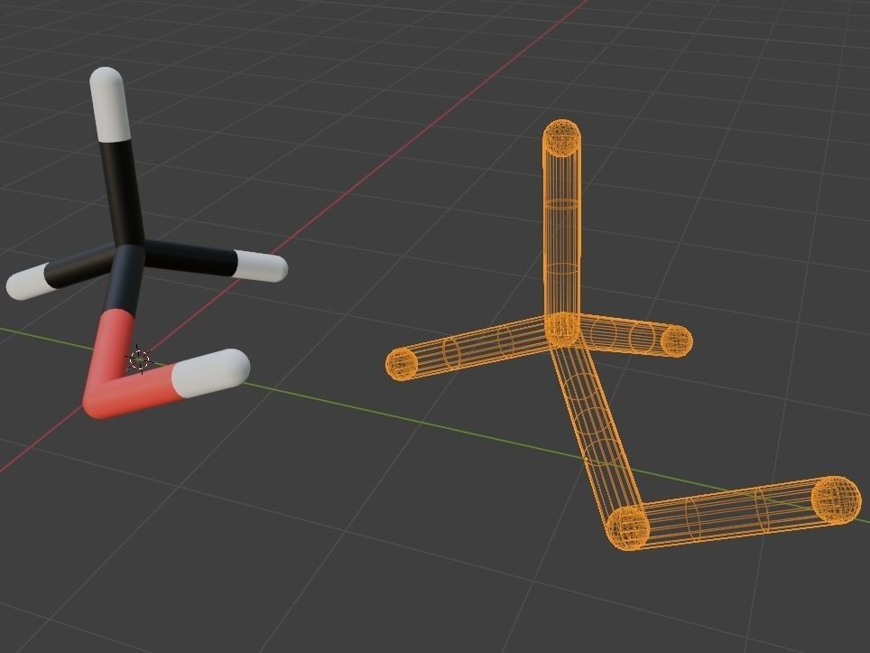 Methanol 3D molecular models 3D model_3