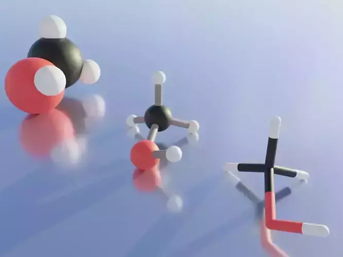 Methanol 3D molecular models 3D model