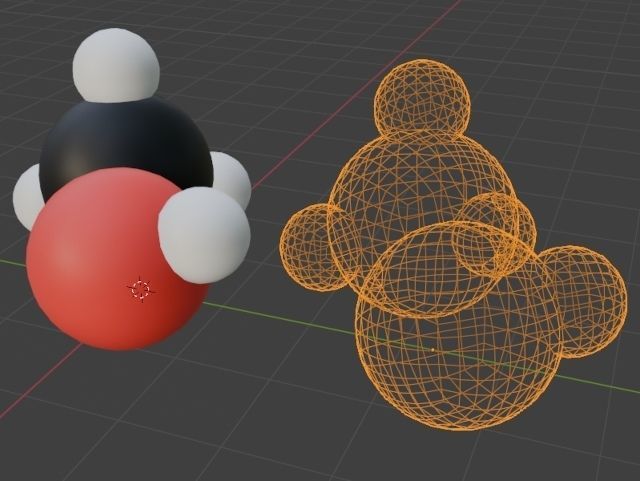 Methanol 3D molecular models 3D model_2