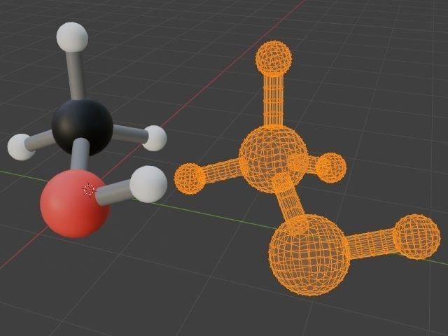 Methanol 3D molecular models 3D model_1