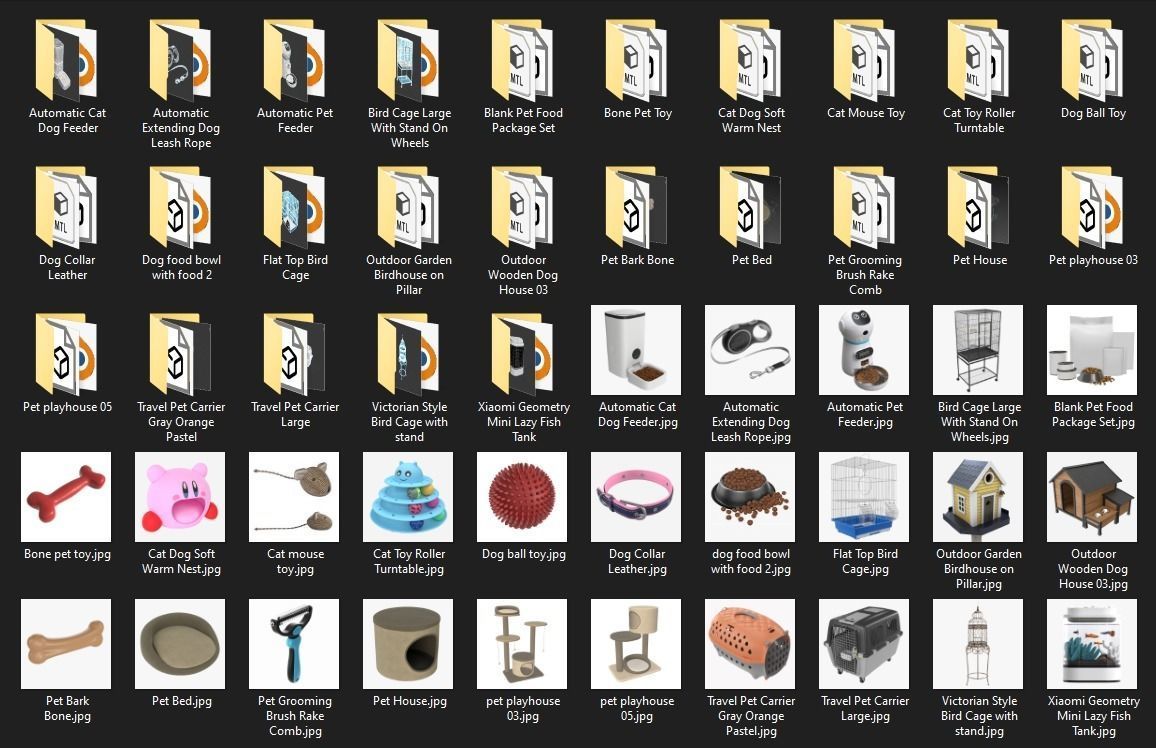 Pet and domestic animal related items 3D model_5