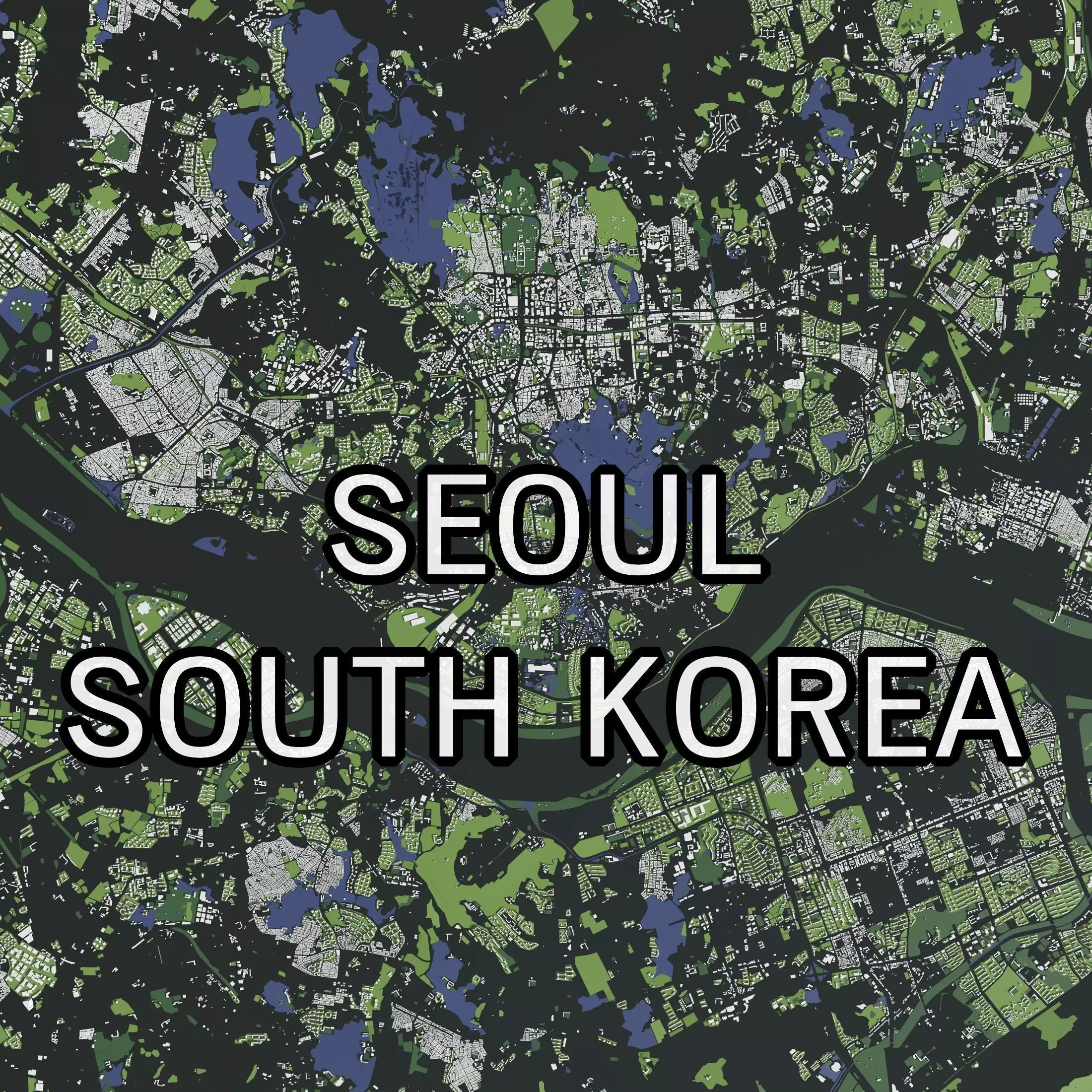 Seoul South Korea - city and mass buildings 3D model