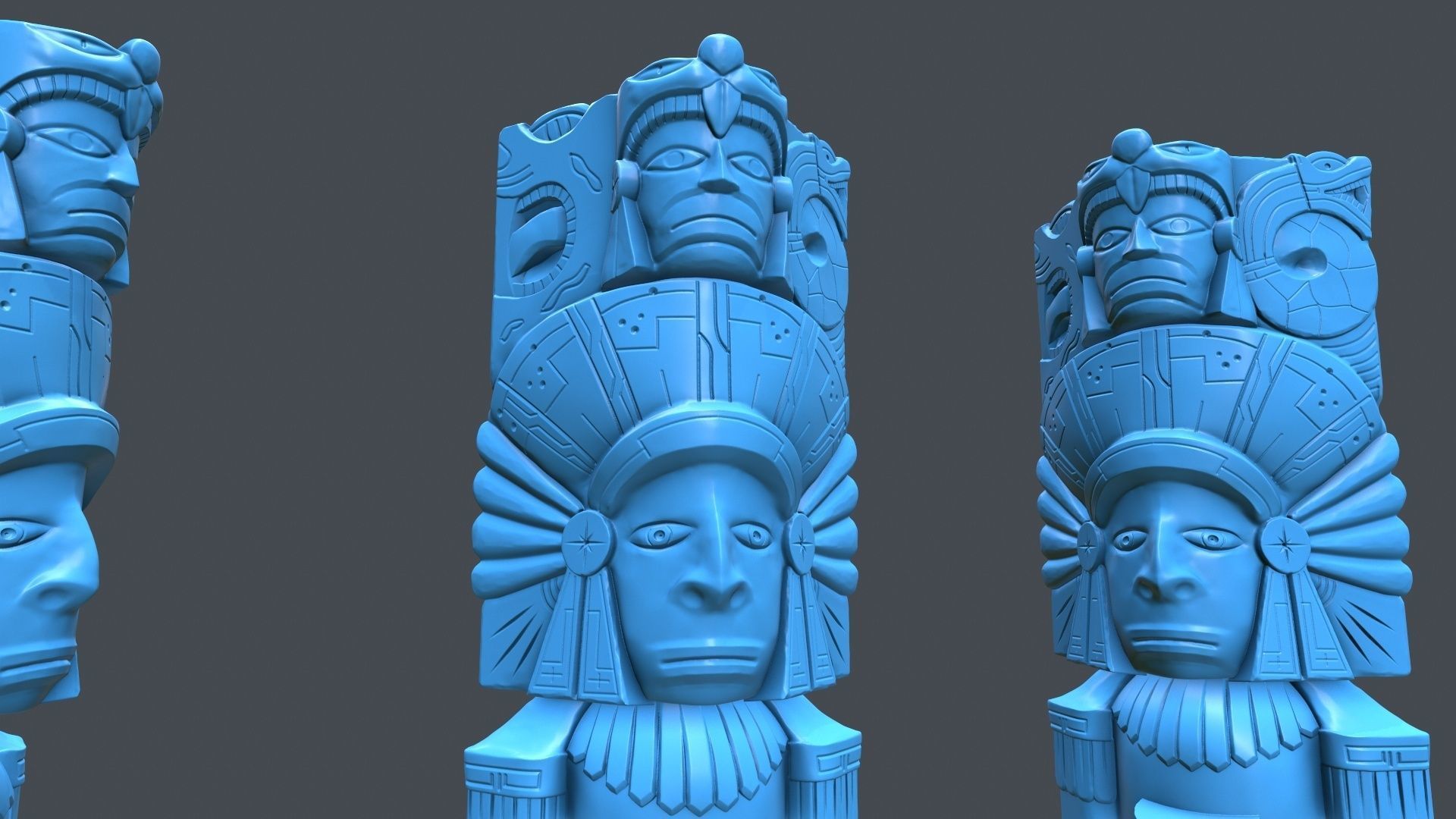 Statue Aztec medicine man  HP 3D print model_5
