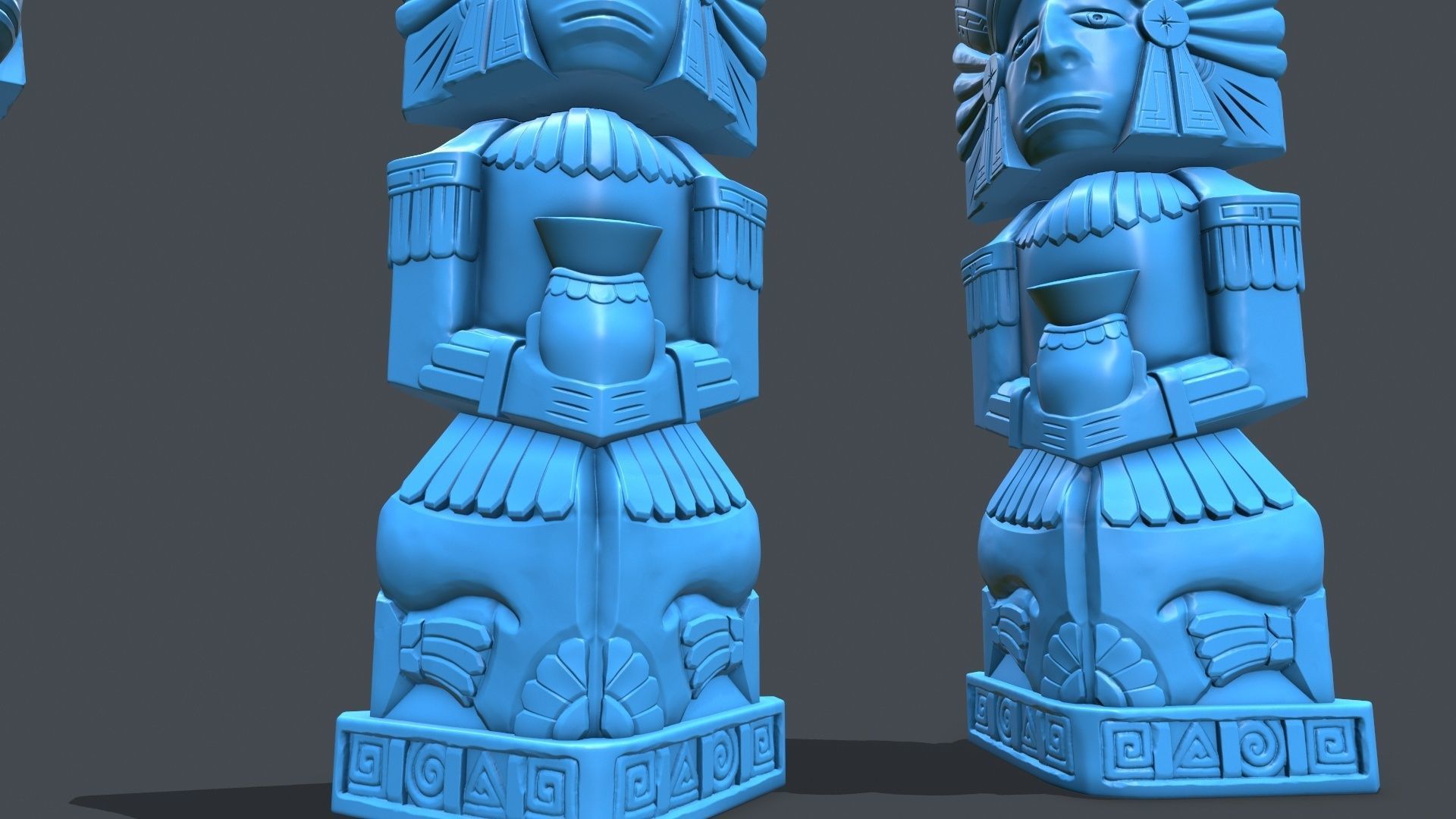 Statue Aztec medicine man  HP 3D print model_6