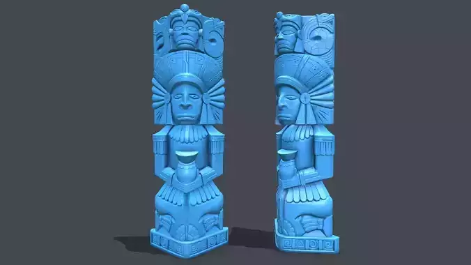 Statue Aztec medicine man  HP 3D print model