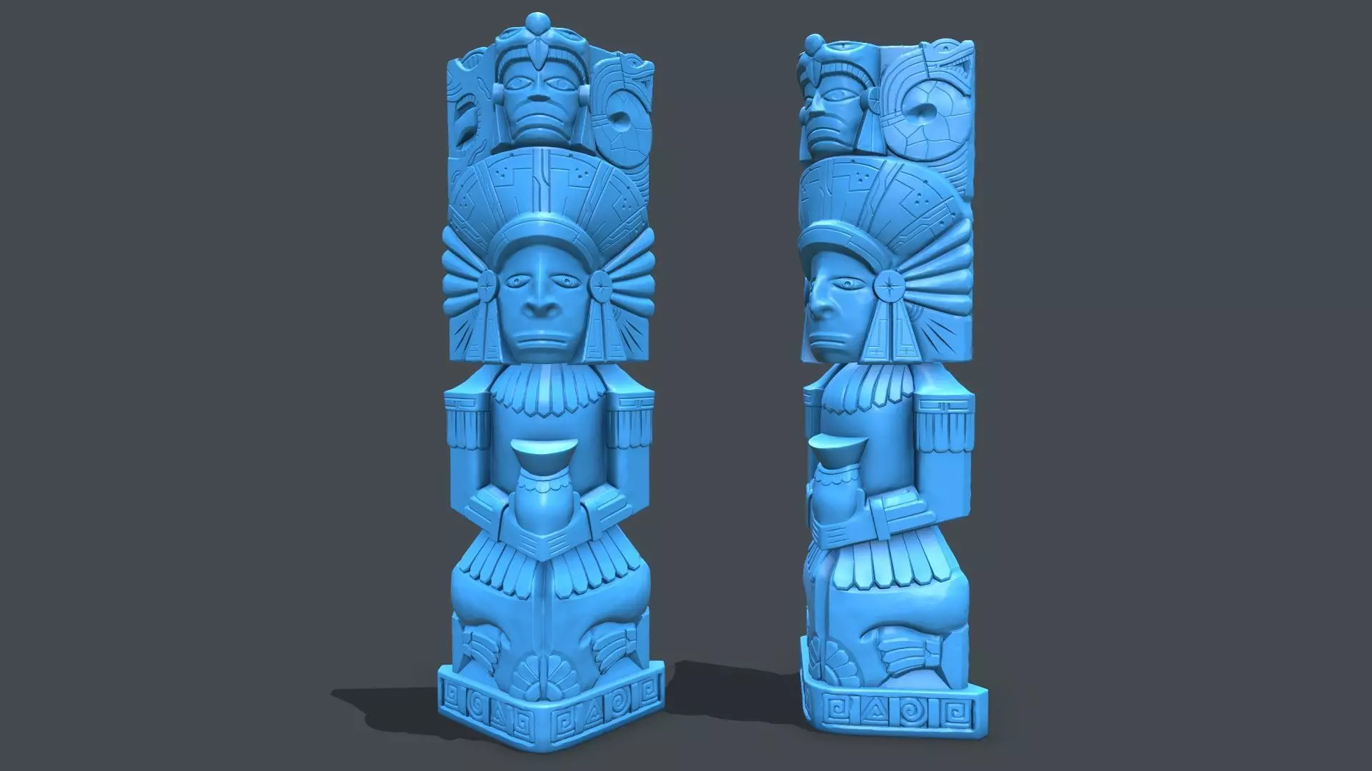 Statue Aztec medicine man  HP 3D print model_0