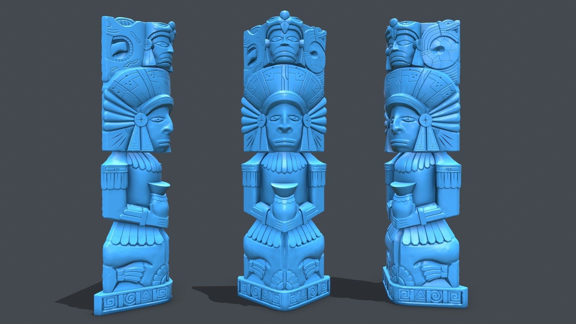 Statue Aztec medicine man  HP 3D print model_1