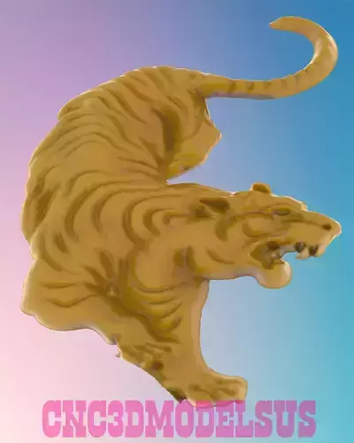 Tiger attack 3D MODEL STL FILE FOR CNC ROUTER LASER