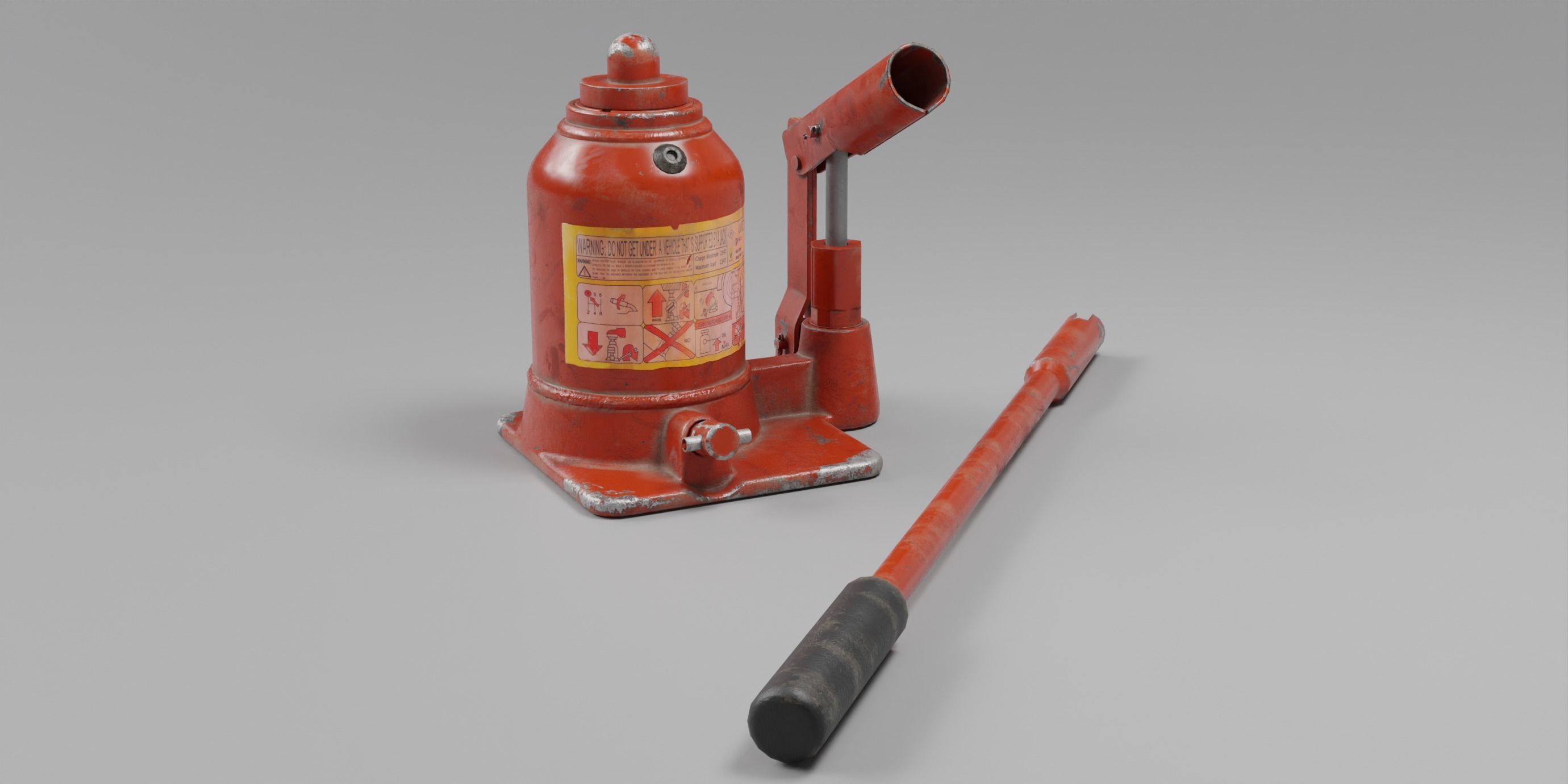 Hydraulic Jack Low-poly 3D model_2