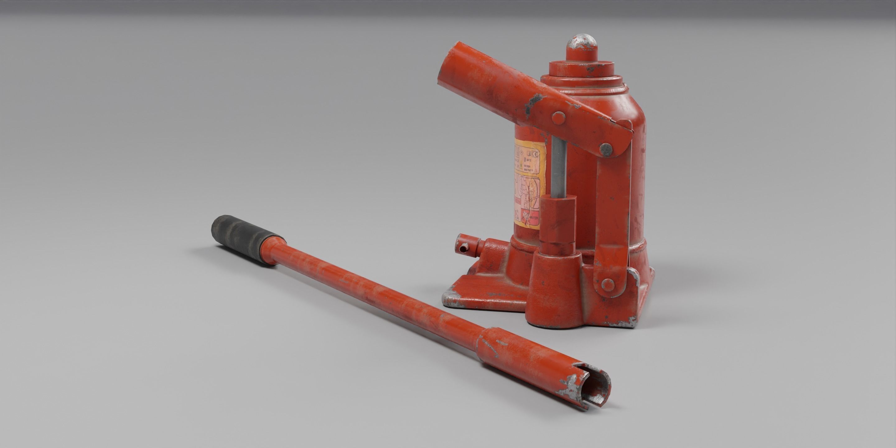Hydraulic Jack Low-poly 3D model_7