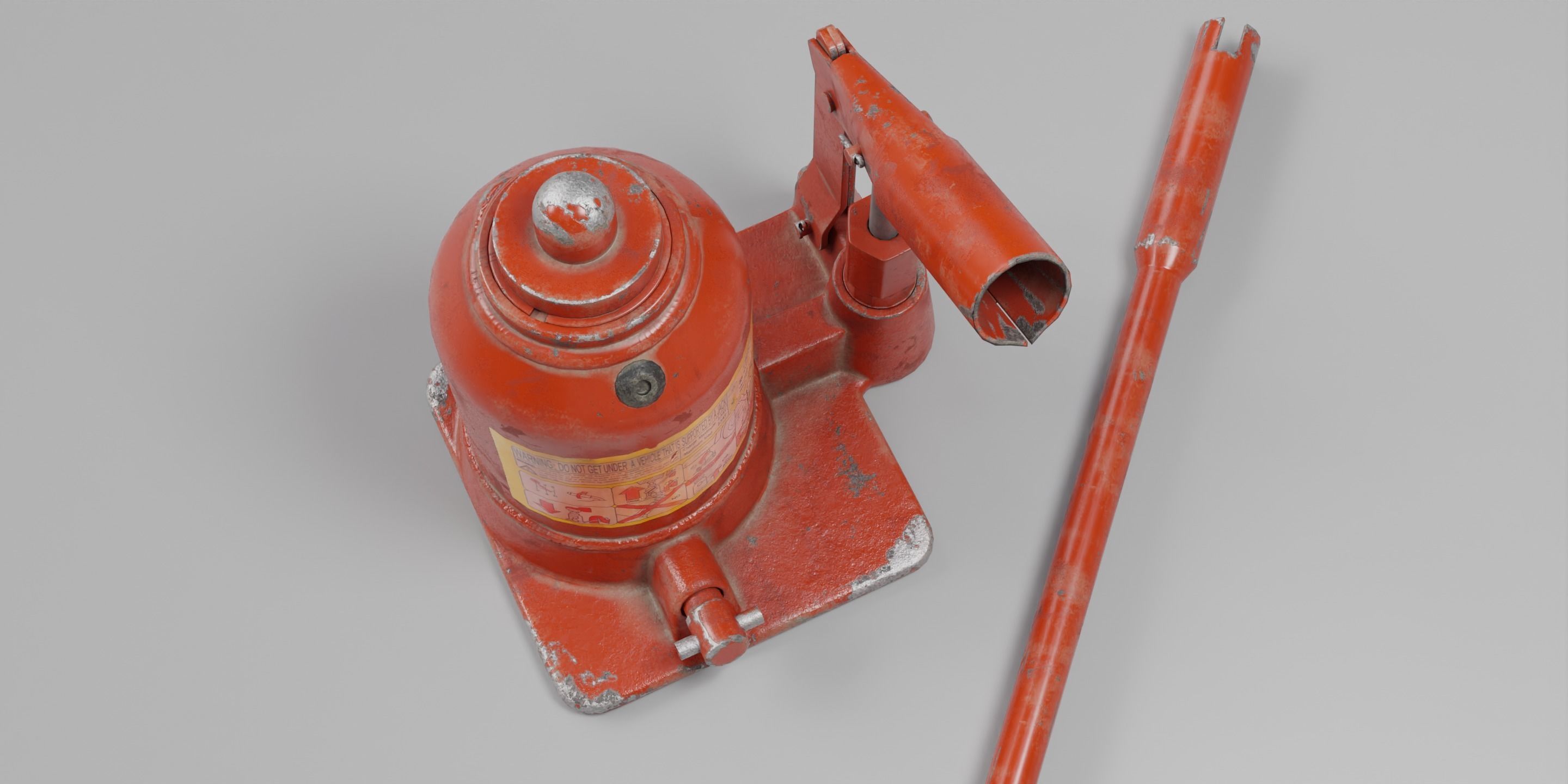 Hydraulic Jack Low-poly 3D model_8