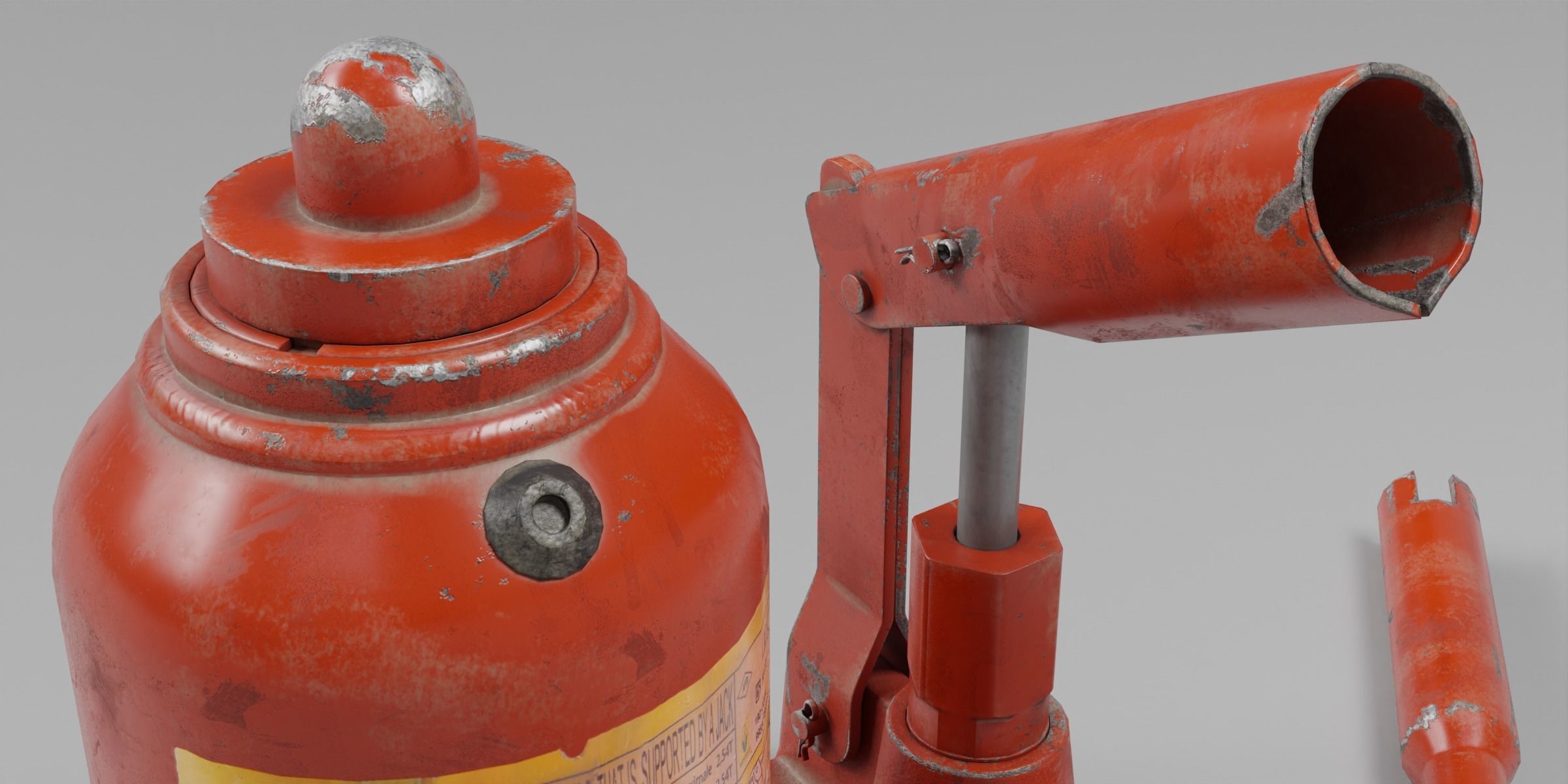 Hydraulic Jack Low-poly 3D model_9