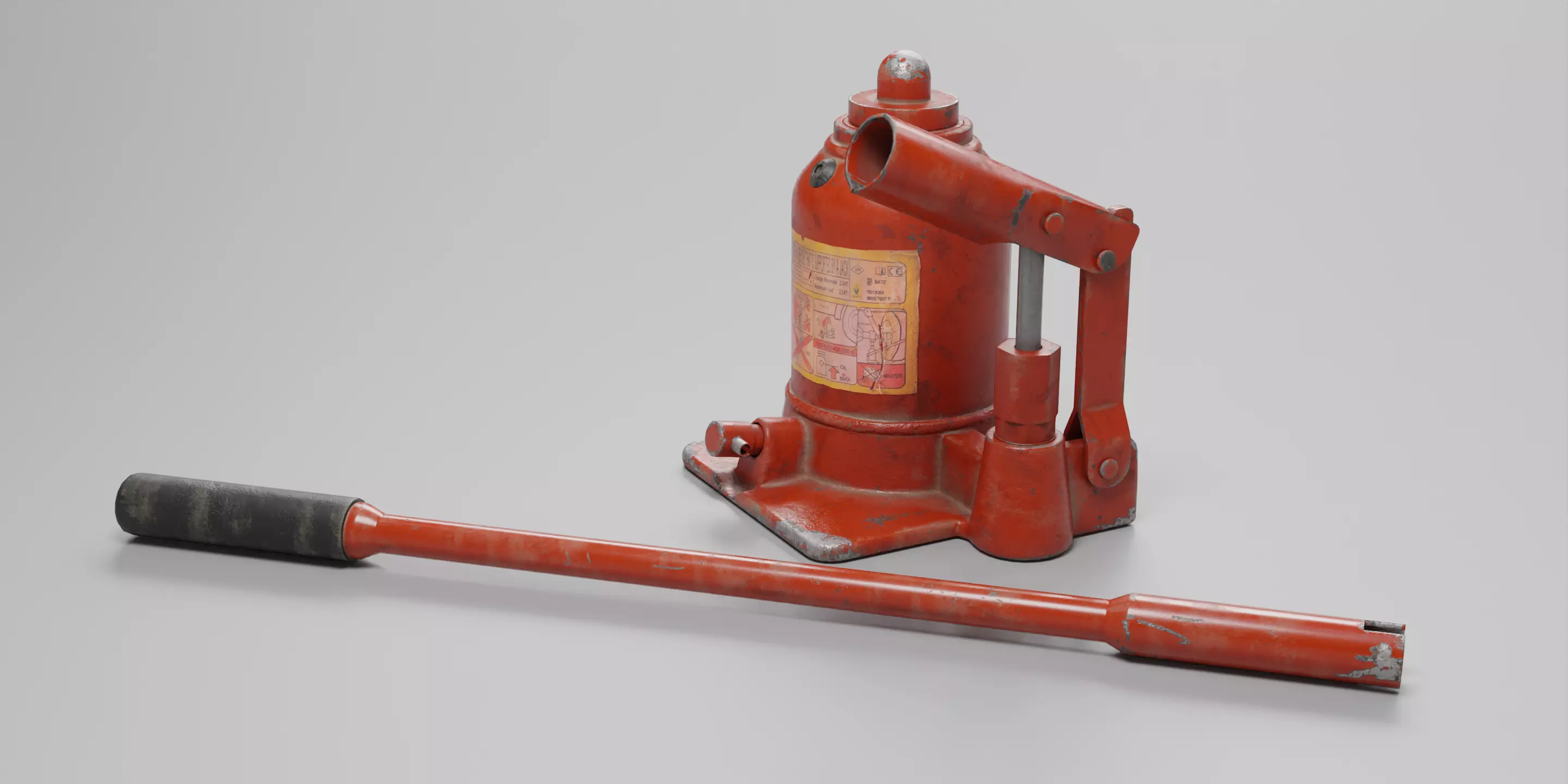 Hydraulic Jack Low-poly 3D model_0