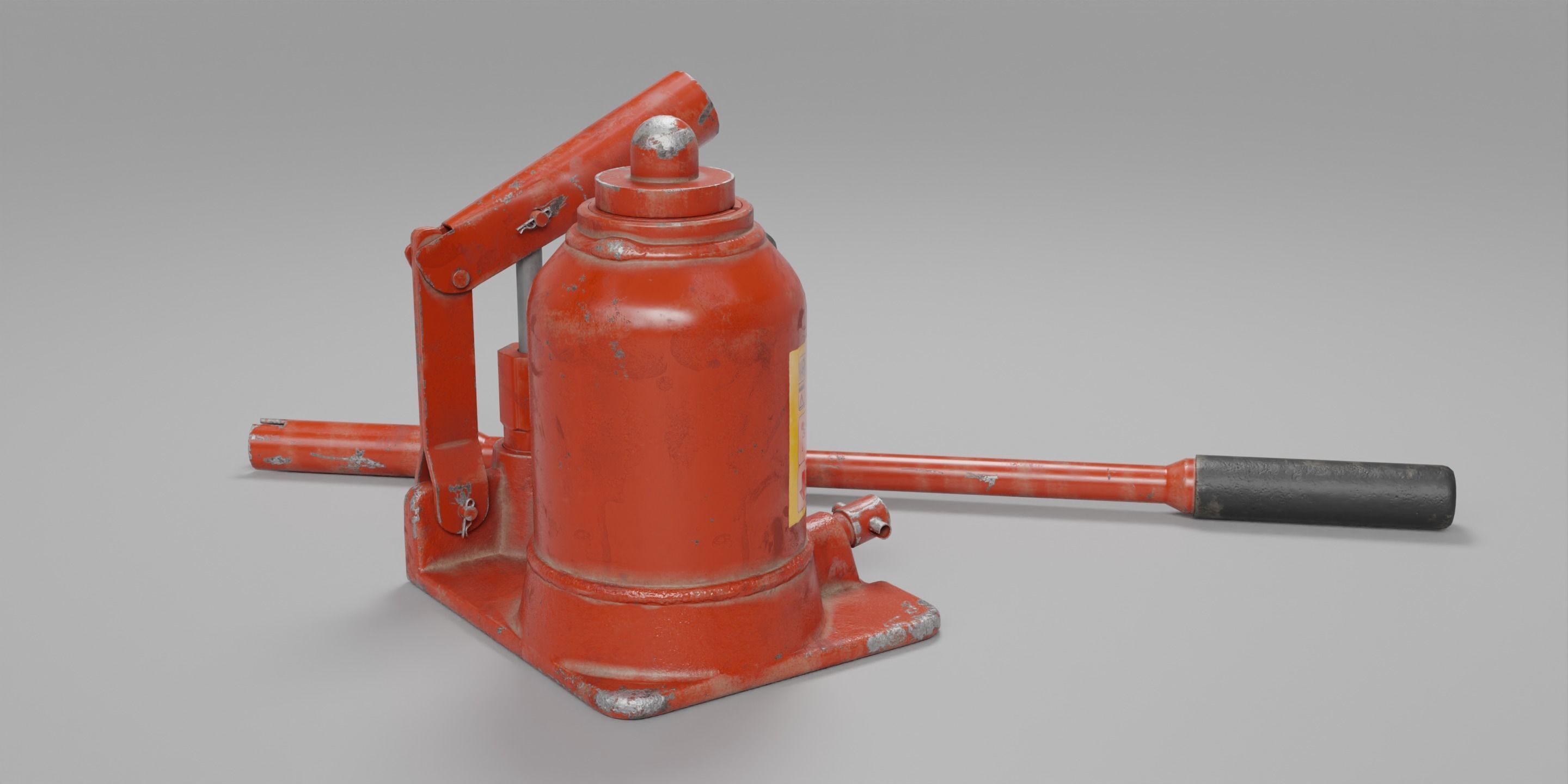 Hydraulic Jack Low-poly 3D model_4