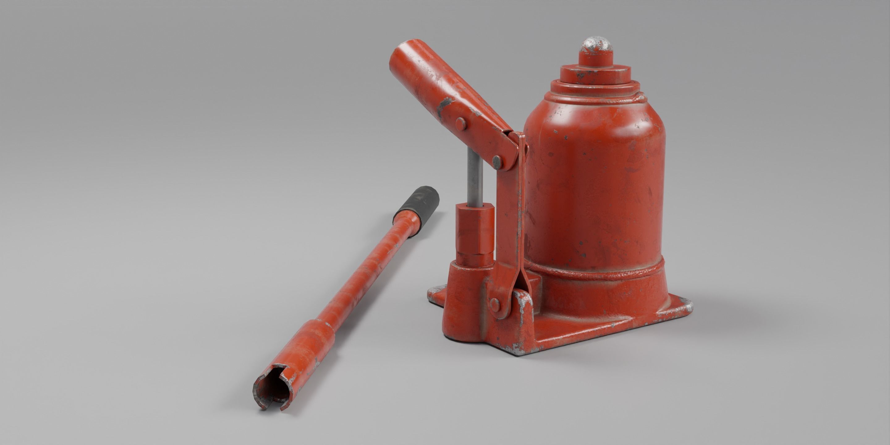 Hydraulic Jack Low-poly 3D model_6